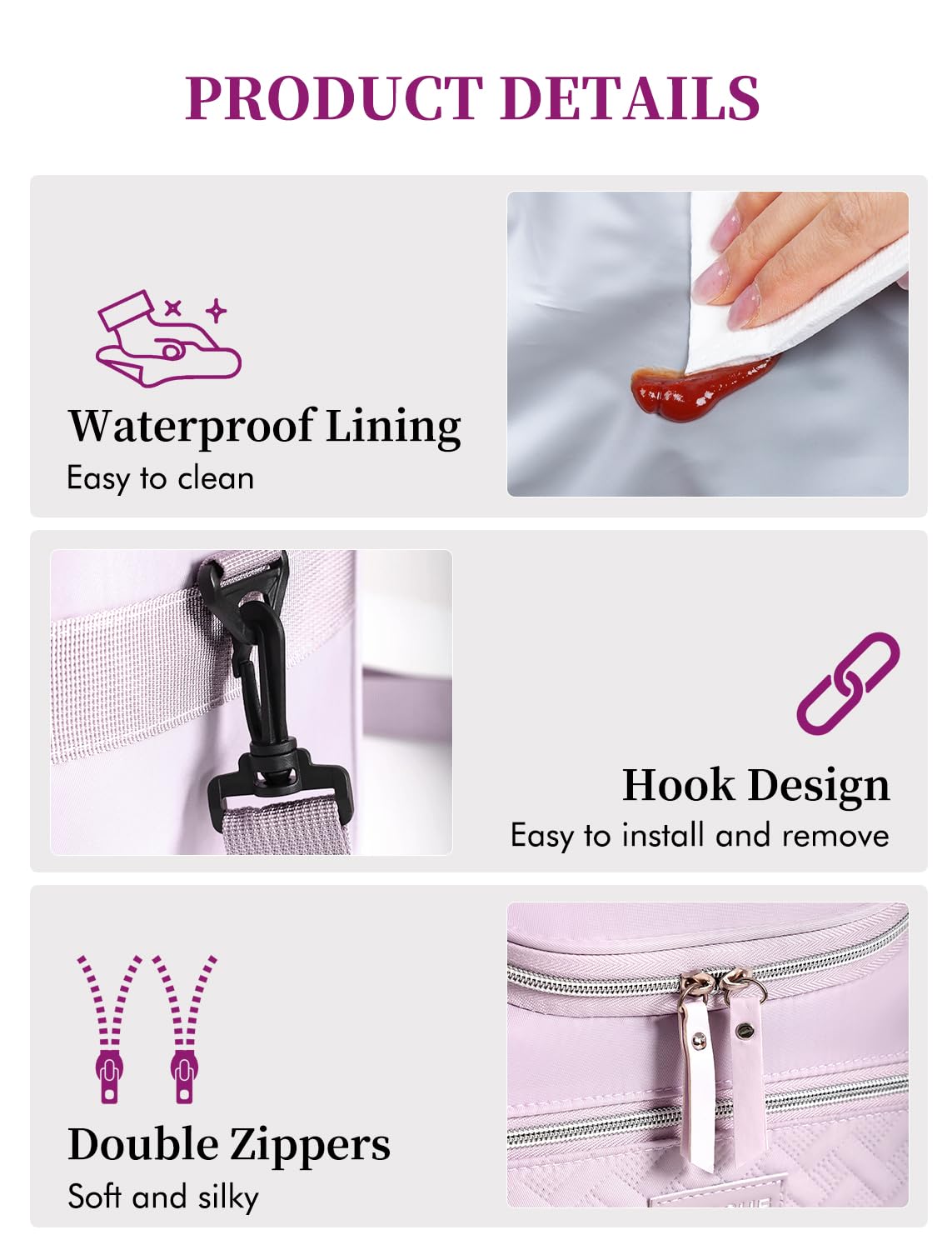 Hawave purple insulated tote combines style with practical daily use.