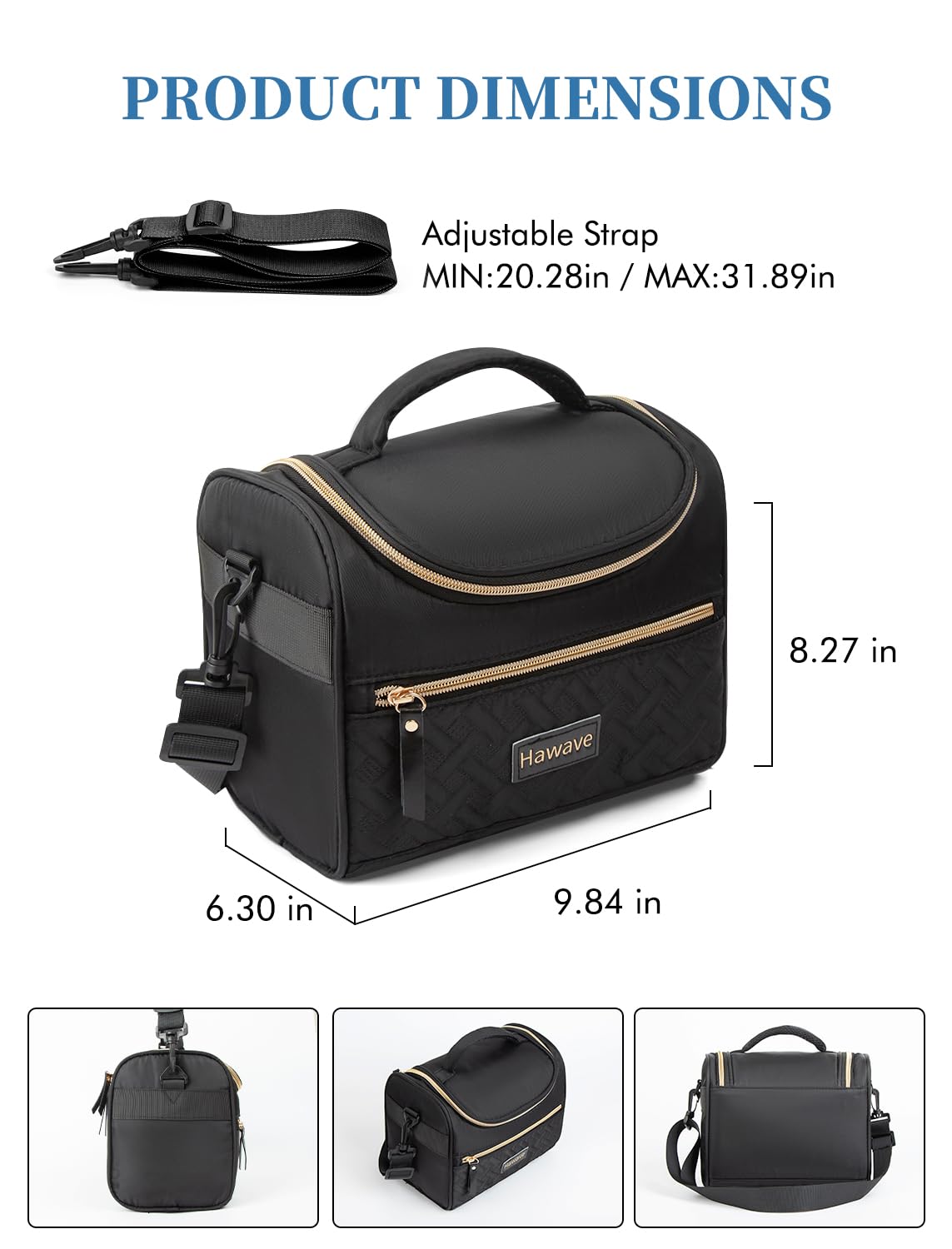 Hawave removable shoulder strap enables flexible everyday use.
