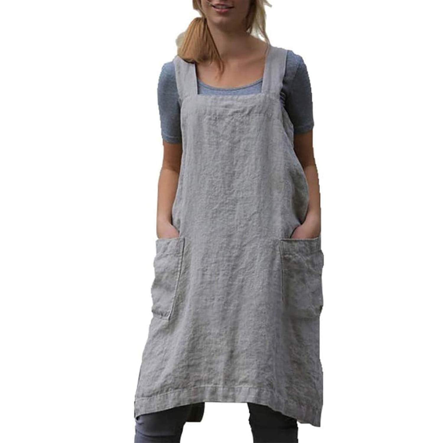 Hawholm Japanese Pinafore Apron with cross-back pockets for comfortable cooking.