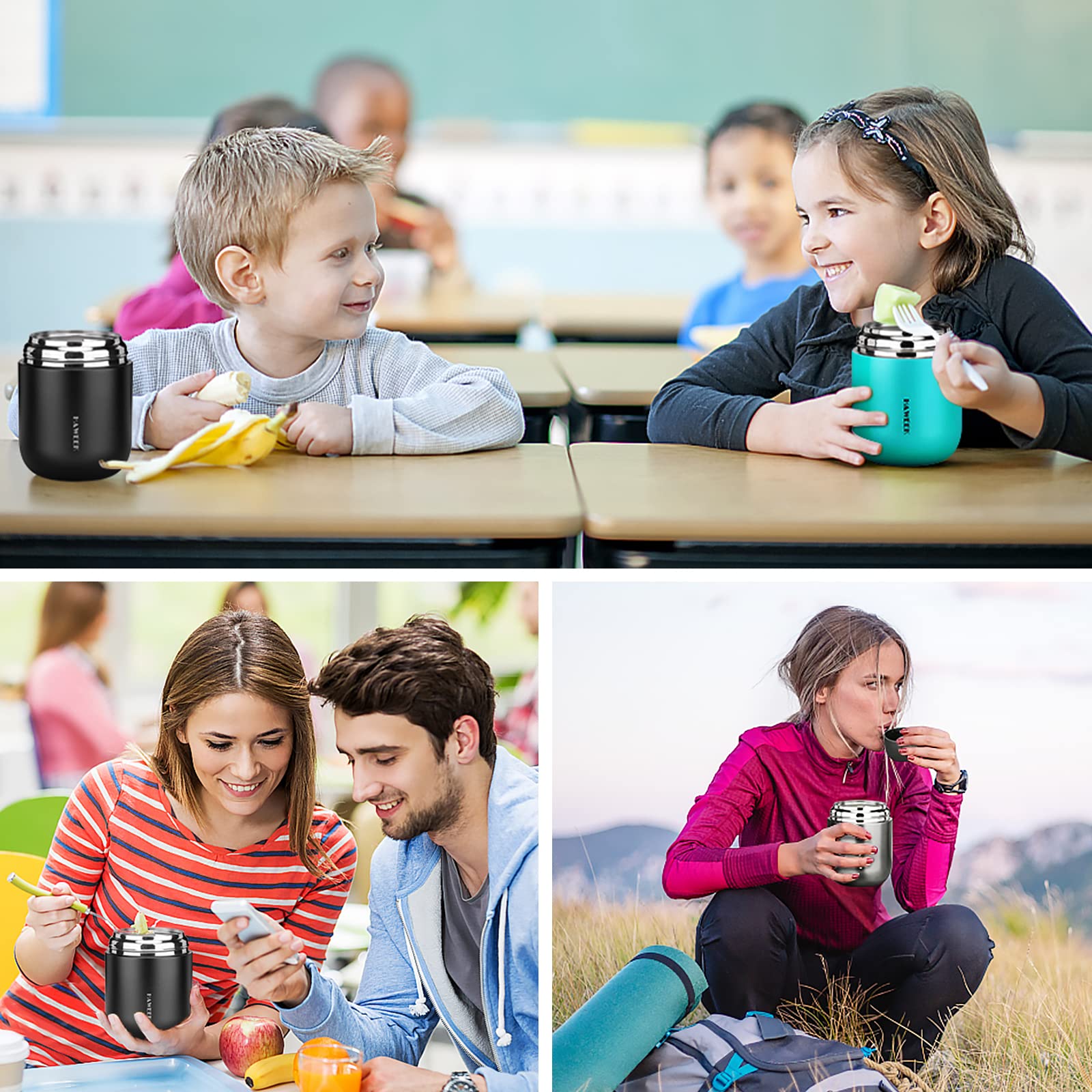 HAWEEK Insulated Soup Thermo portable lunch jar ready for school or work