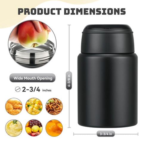 HAWEEK Soup Thermo leakproof lid prevents spills during school commutes.