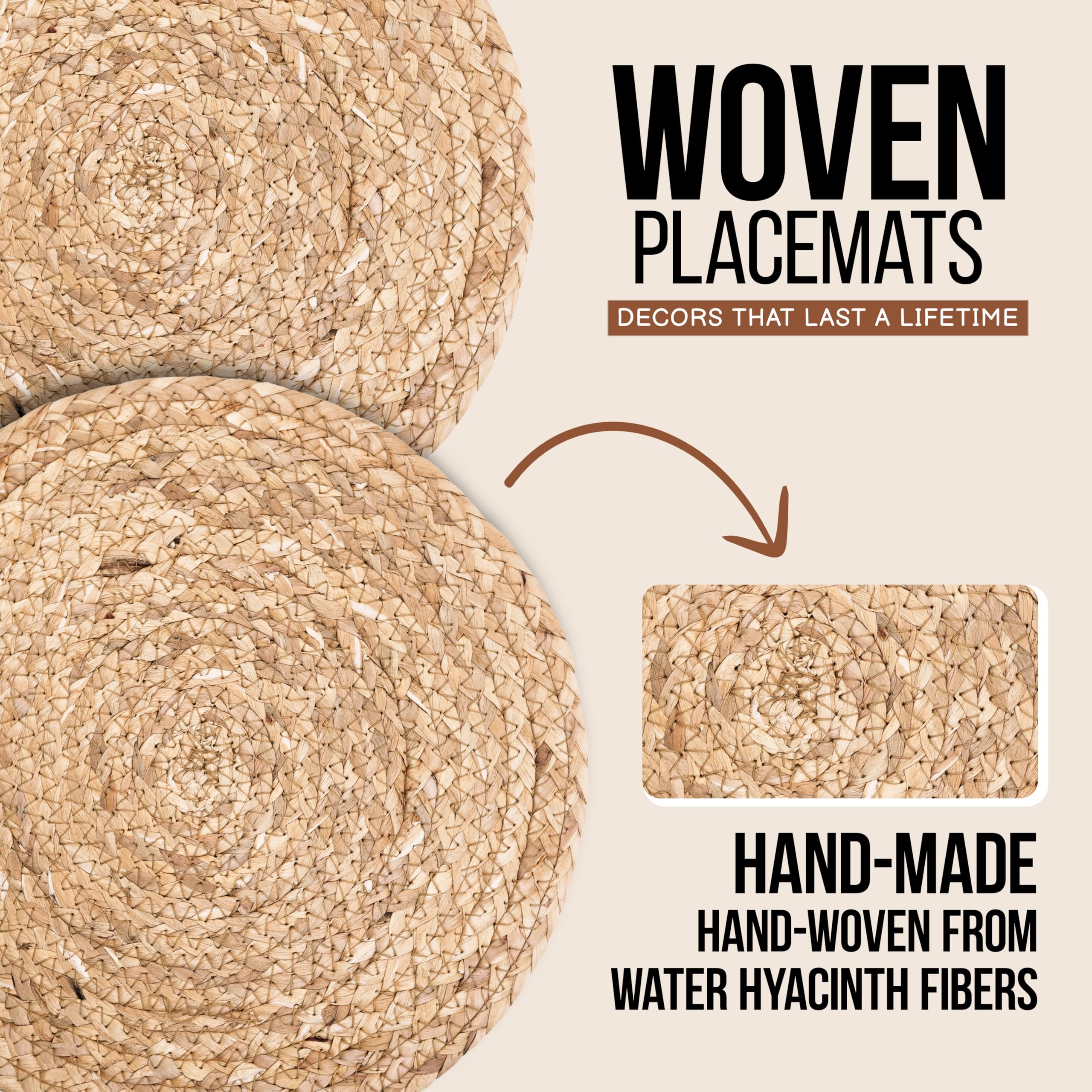 HaxHut detailed weave placemats emphasizing craftsmanship and durability