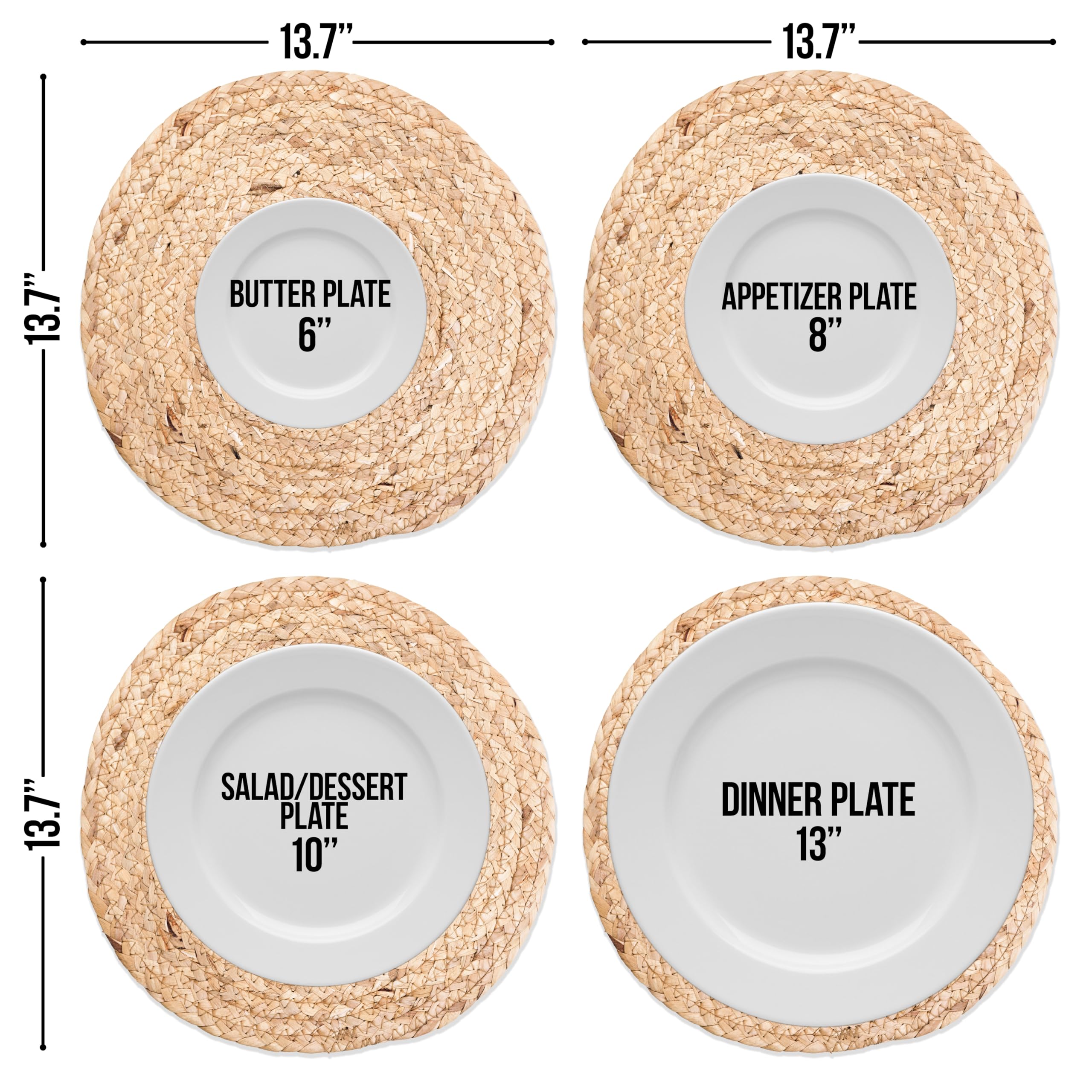 HaxHut natural water hyacinth placemats showing warm organic color