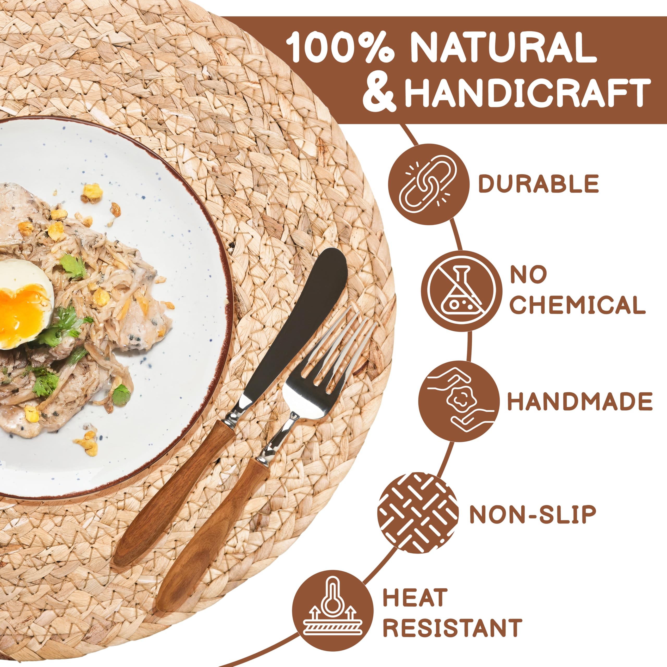 HaxHut non-slip heat-resistant placemats stabilizing dinnerware