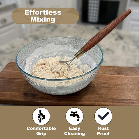 HayJ stainless steel dough hook is durable for thick dough like sourdough.