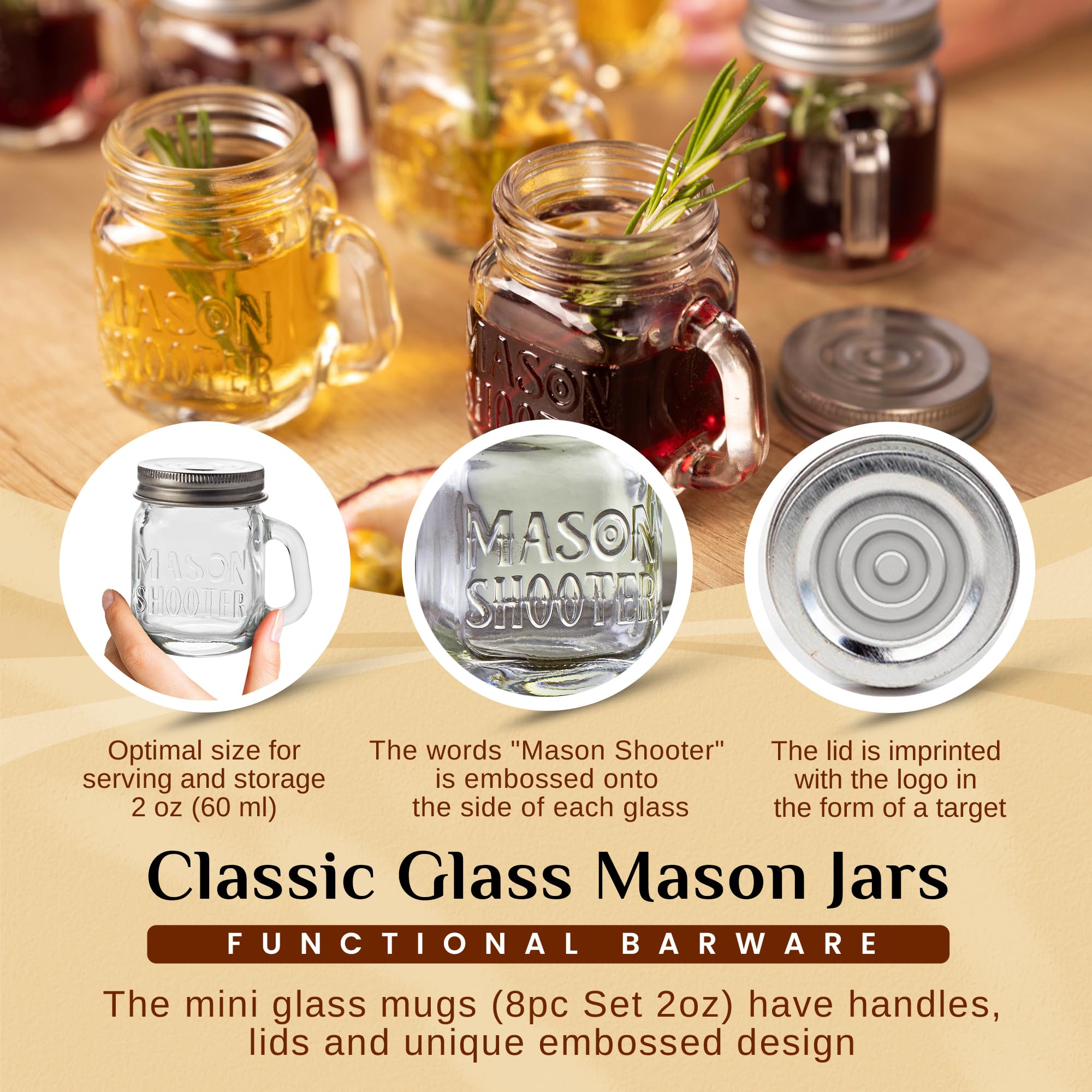 Hayley Cherie shot glass with silver leakproof lid for mess-free servings