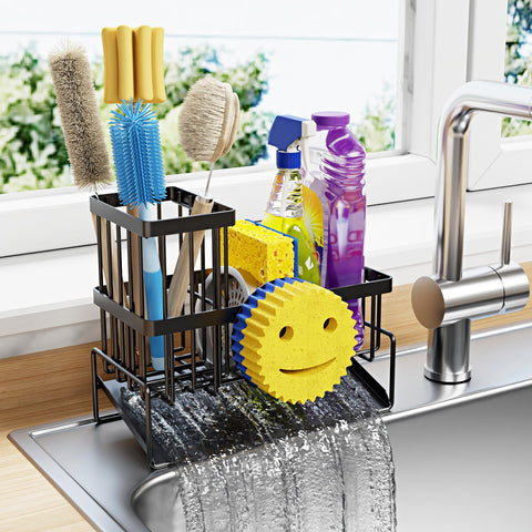 HAYOLPORS Smiley Face Sink Caddy ready to use without installation.