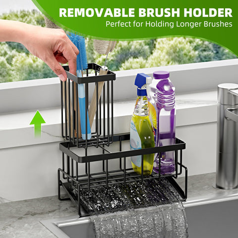 HAYOLPORS Smiley Face Sink Caddy saves counter space in small kitchens.