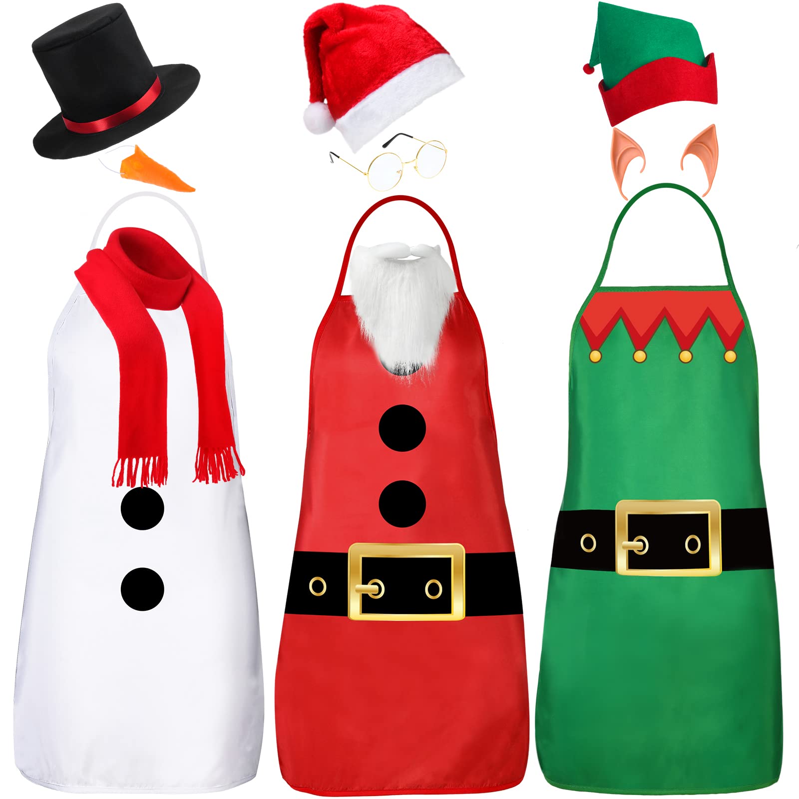 Haysandy elf apron and hat with ears for playful holiday cooking