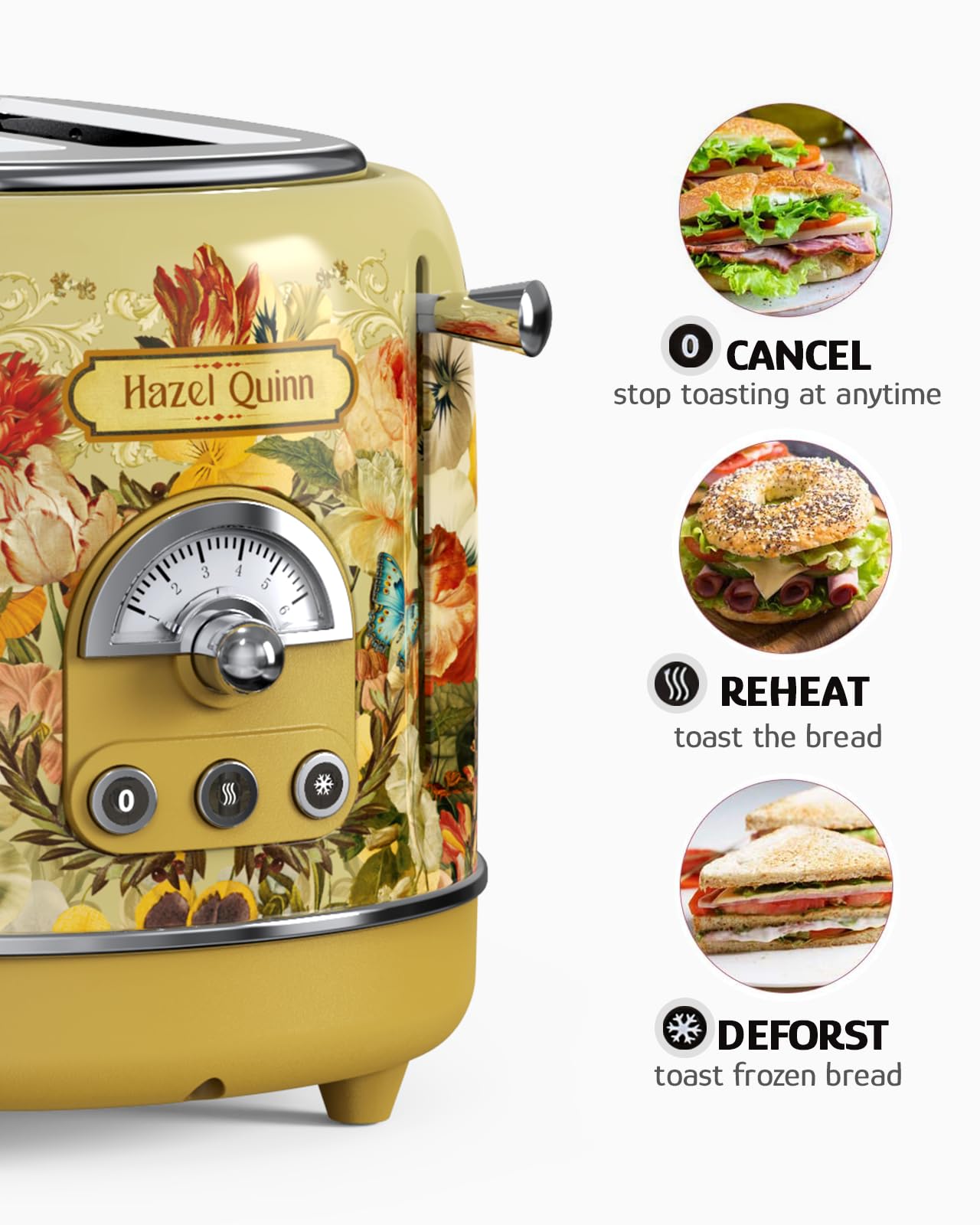 Hazel Quinn X Eduardo Recife 2-slice toaster ranuras anchas para pan grueso