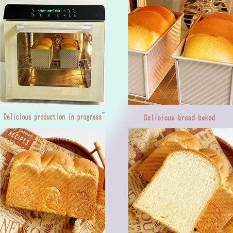 Hazyore bread pan lid vented bottom promotes airflow for crisp crusts.