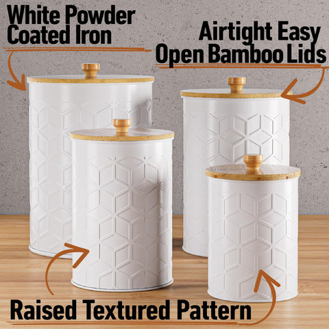 HB Design Co airtight lids with rubber seal and bamboo top maintain flour freshness