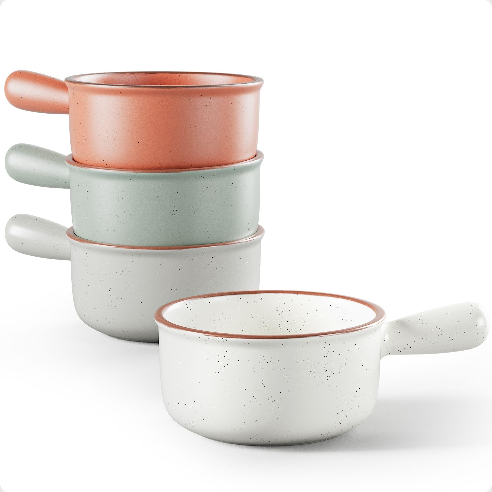 HB Design Co ceramic soup bowls with handles for easy serving and handling