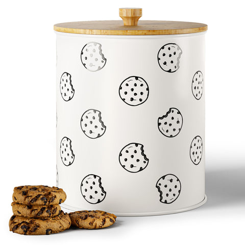HB Design Co. cookie jar with airtight lid keeps cookies fresh on the counter