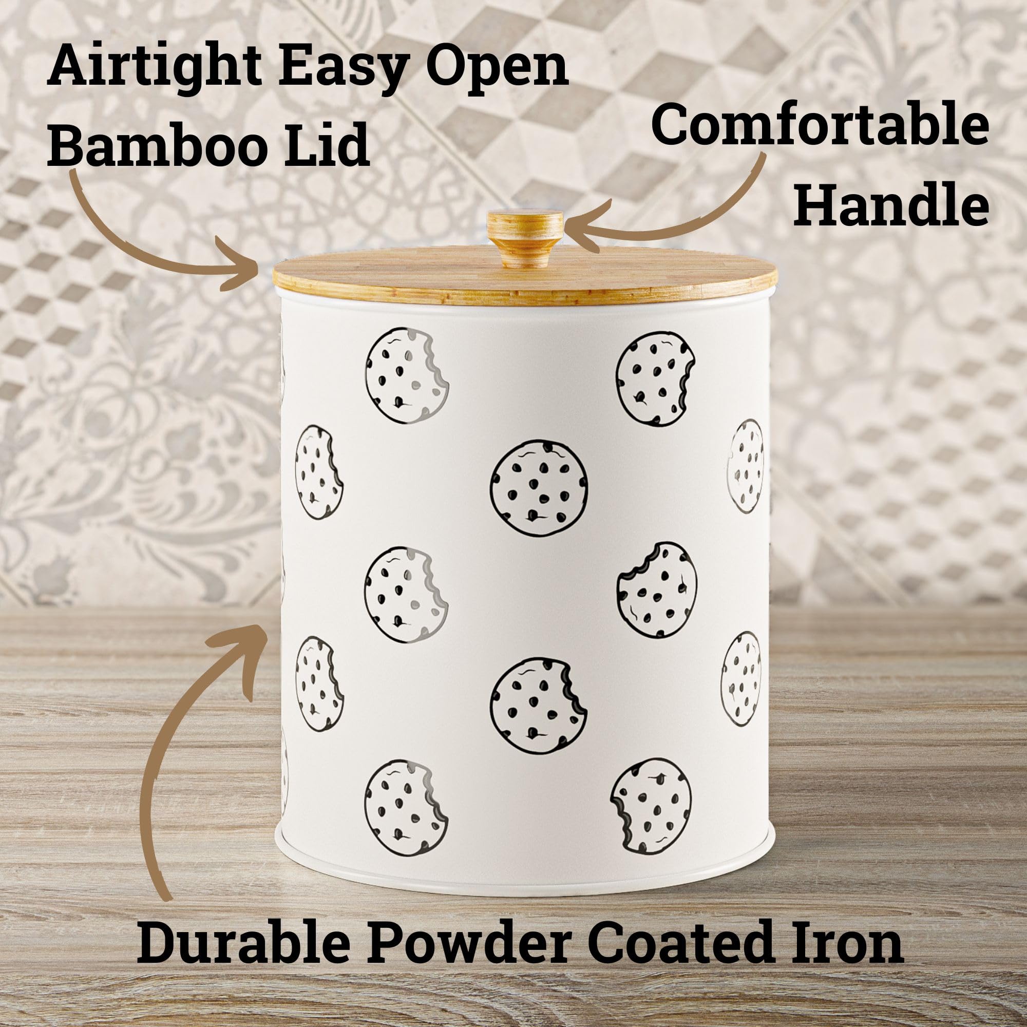 HB Design Co. cookie jar with bamboo lid highlights natural texture and style