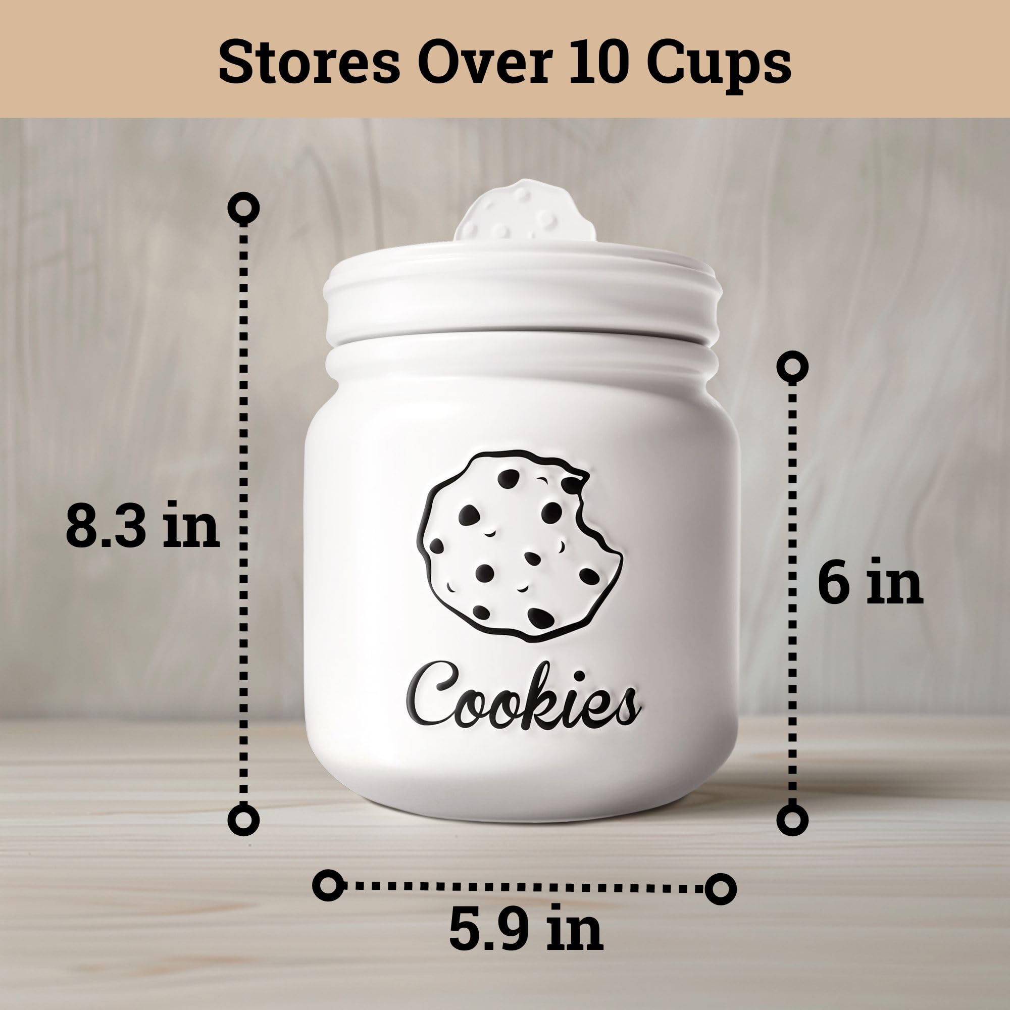 HB Design Co. decorative yet functional cookie jar enhances kitchen décor.