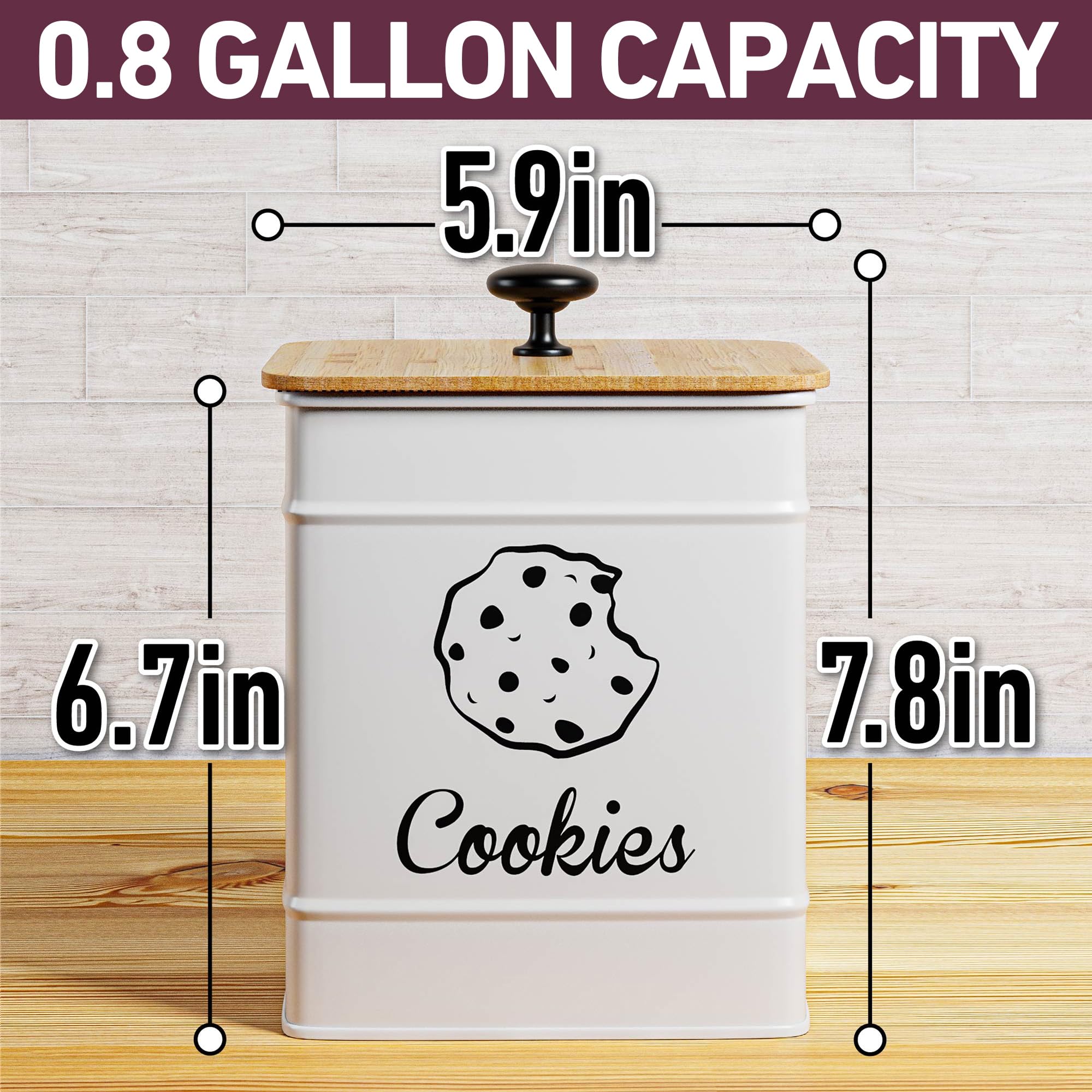 HB Design Co. 1-gallon capacity jar stores up to 30 cookies for gatherings.