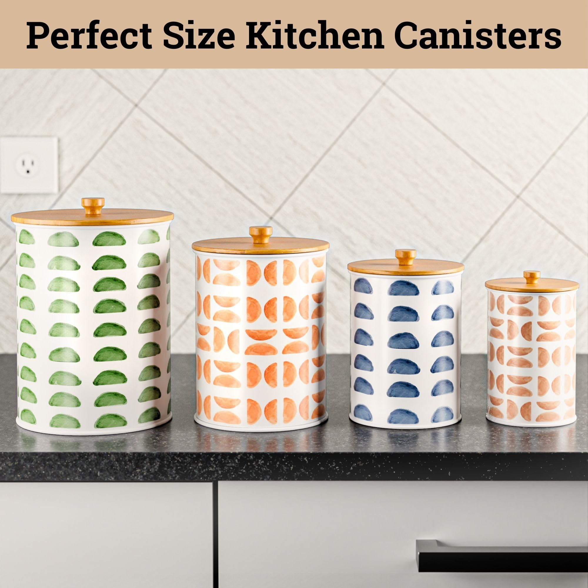 HB Design Co. white coffee jar on the counter preserves aroma and accessibility.