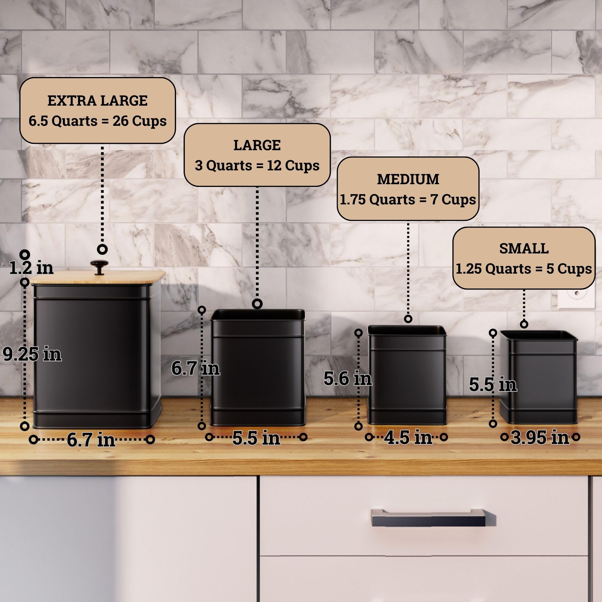 HB Design Co decorative jars blend farmhouse charm with modern kitchen style.