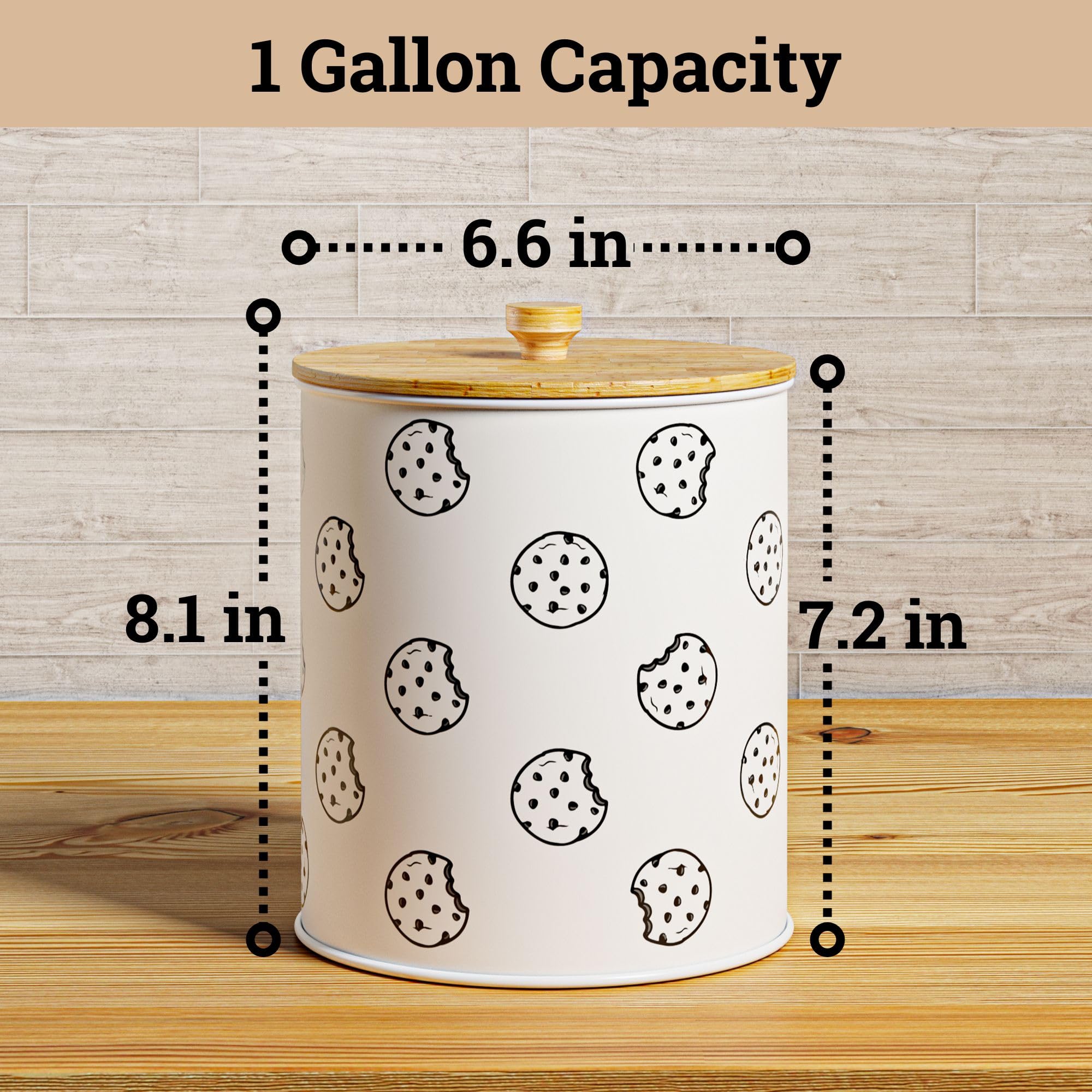 HB Design Co. sturdy tin is easy to wipe clean on kitchen counter