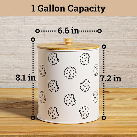 HB Design Co. sturdy tin is easy to wipe clean on kitchen counter