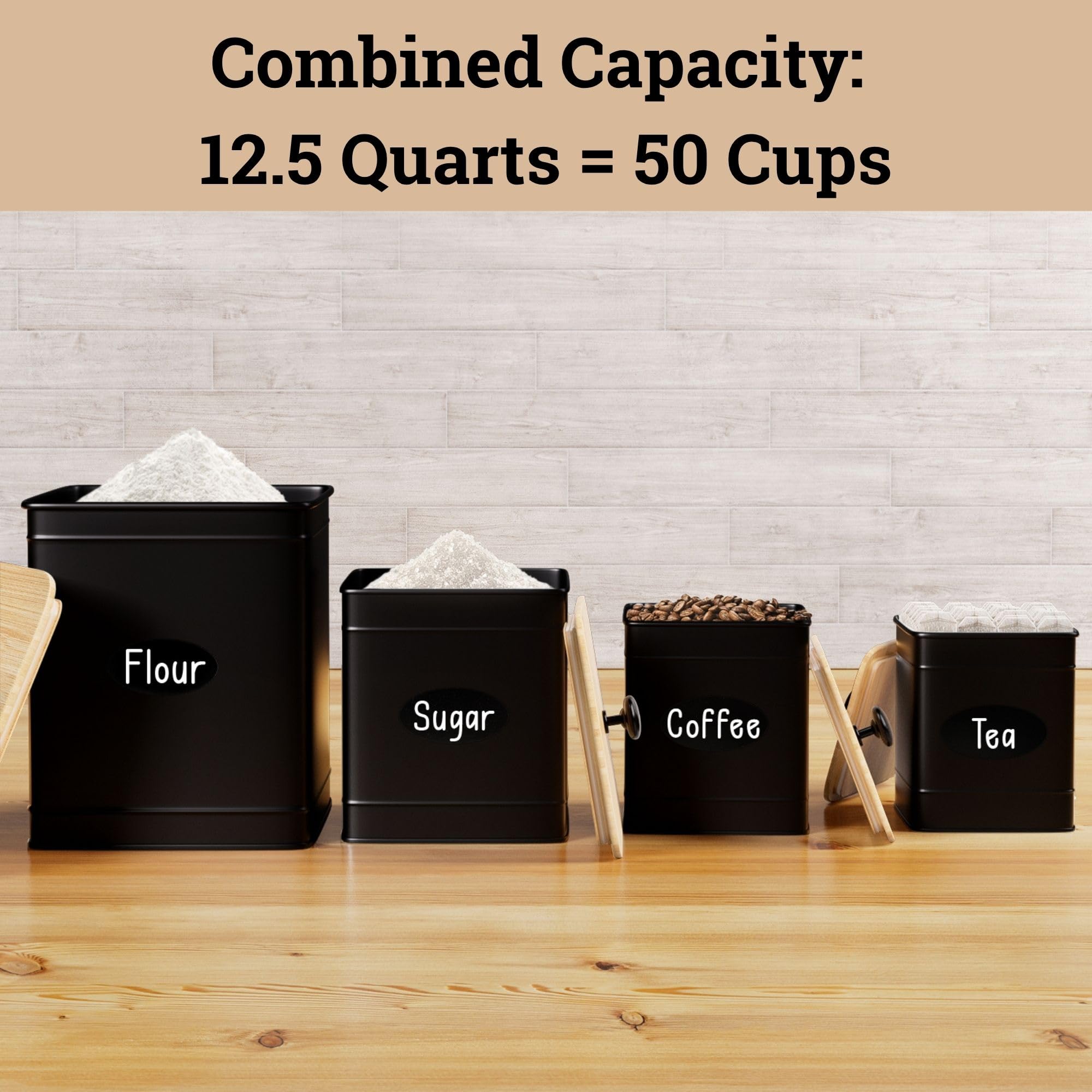 HB Design Co large-mouth square canister ideal for measuring cups and spills.