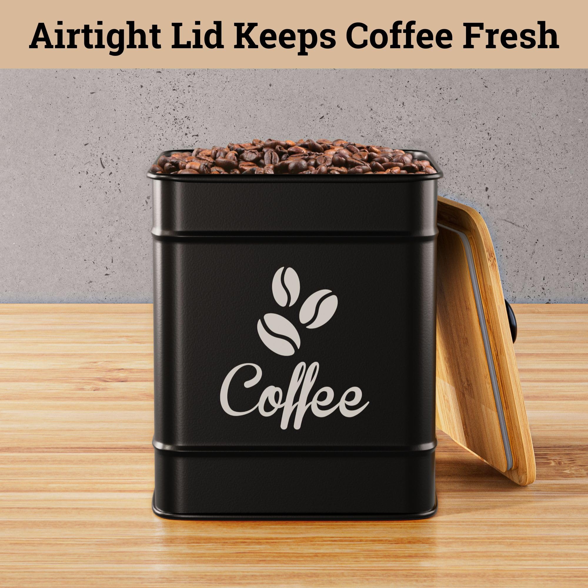 HB Design Co square coffee storage makes a sleek display on the counter