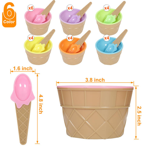 Hbaushun ice cream spoons paired with bowls for convenient serving and tasting.