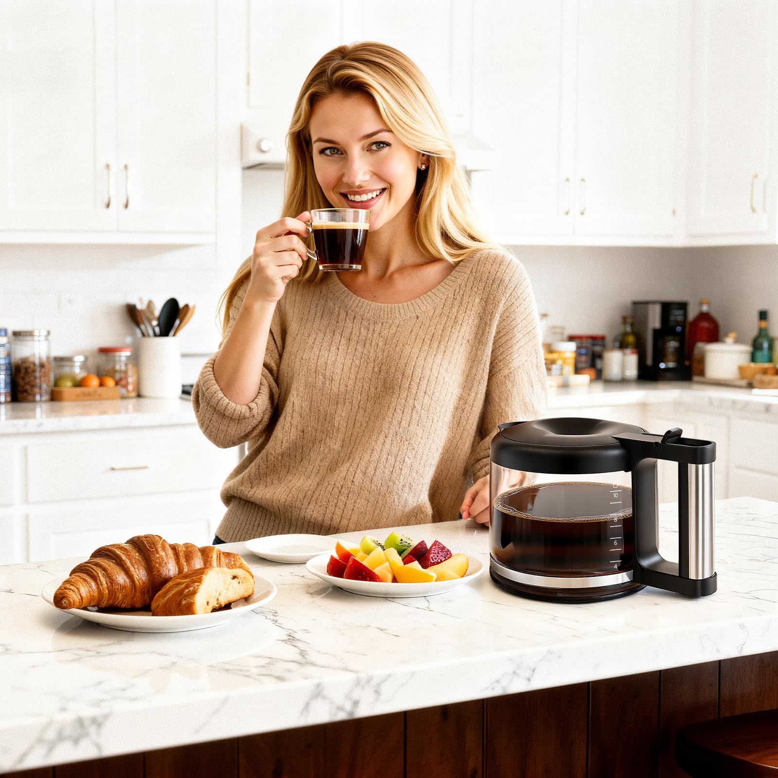 HBcyole 10-cup carafe with secure lid and 1.2 L capacity for gatherings