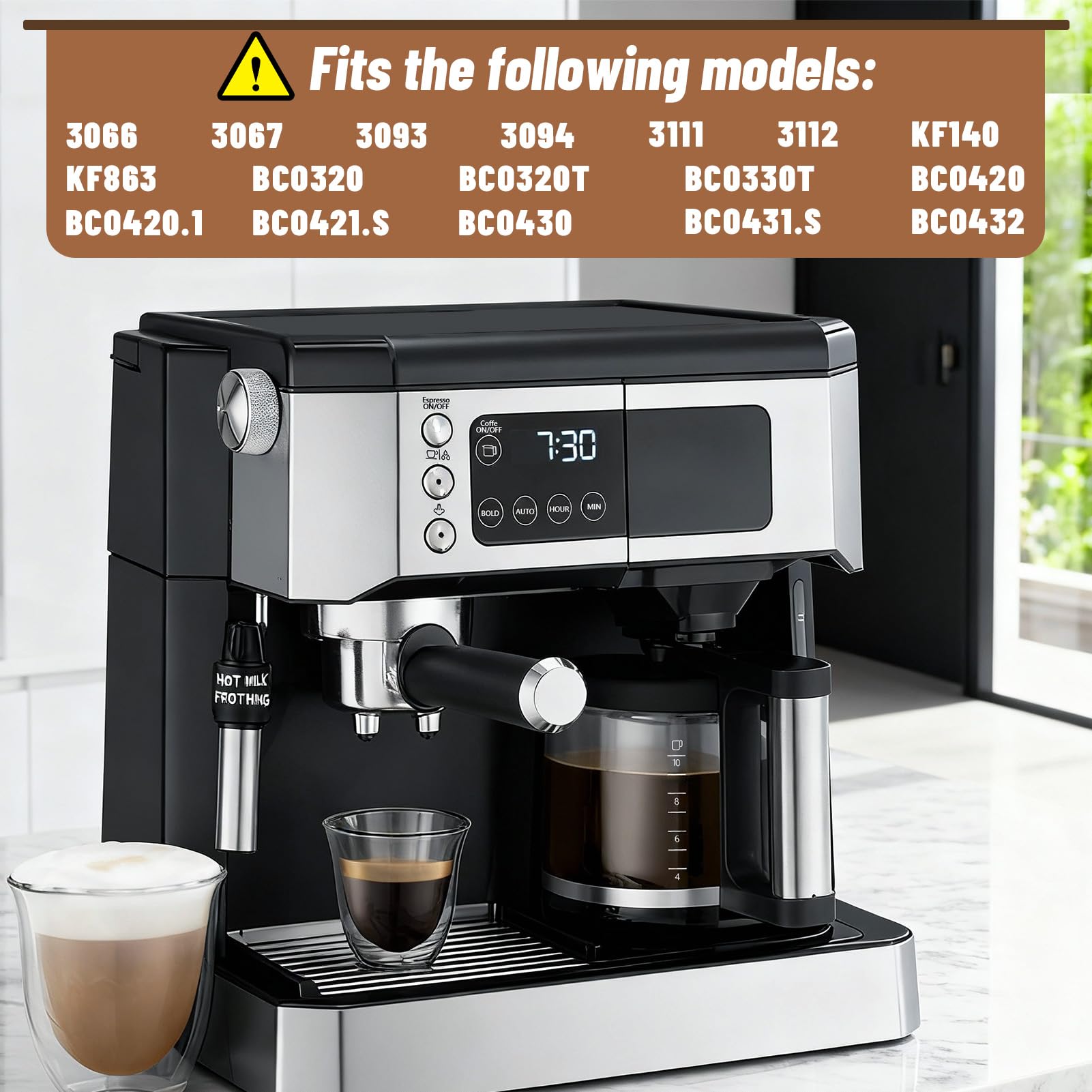 HBcyole carafe side view with ergonomic handle for easy pouring