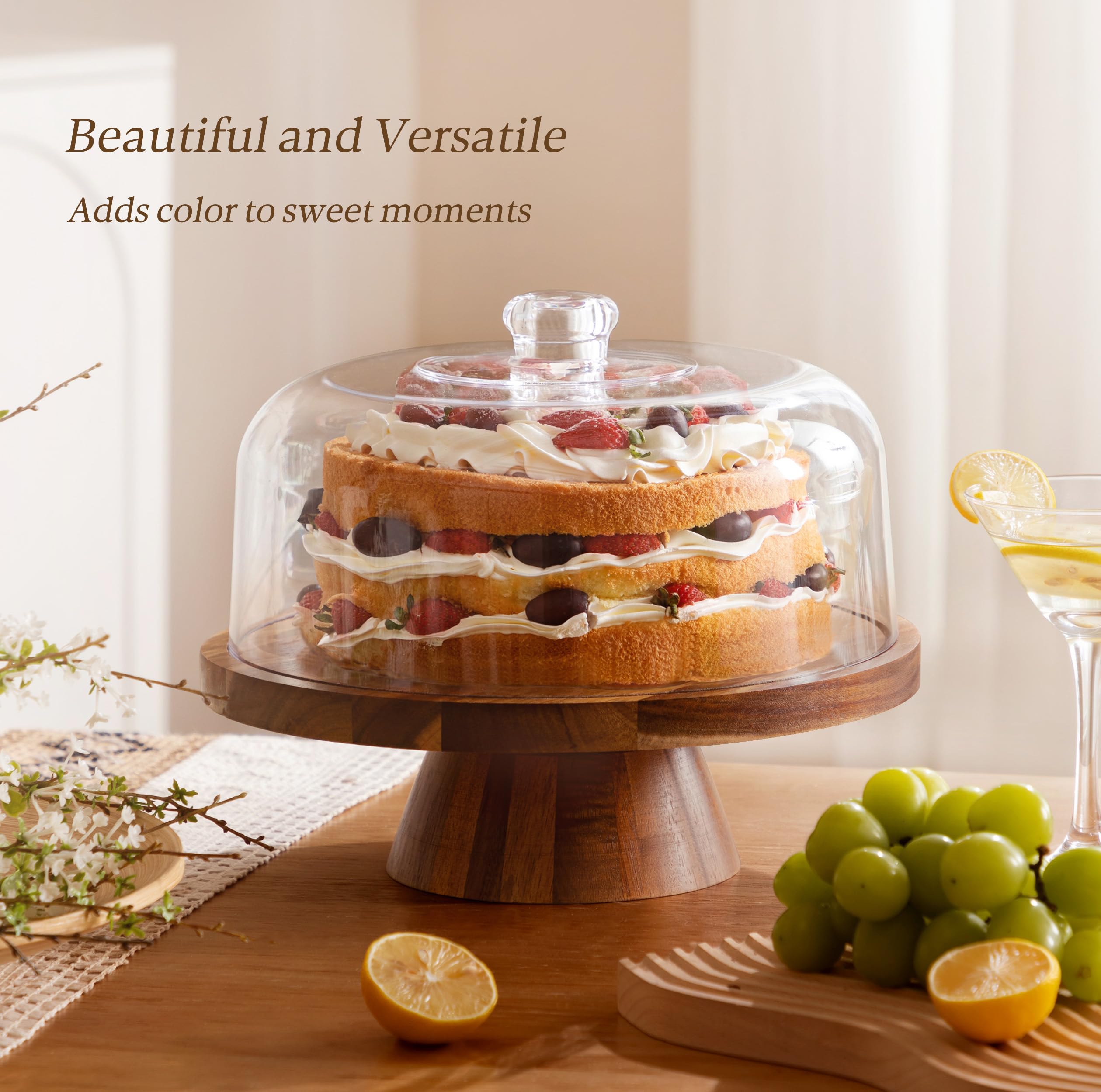 HBlife acrylic dome offers shatterproof clarity for easy, safe serving