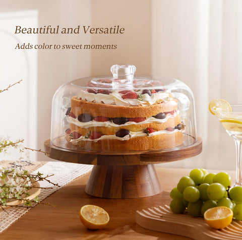 HBlife acrylic dome offers shatterproof clarity for easy, safe serving