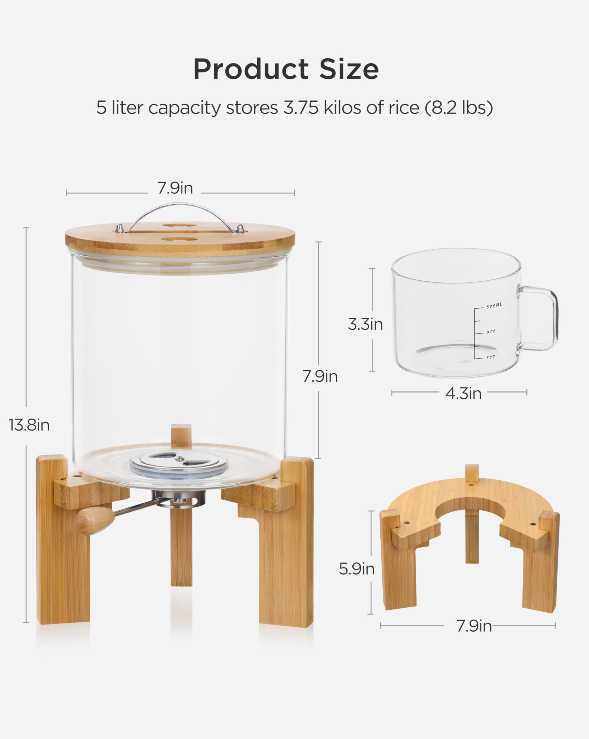 HBlife airtight bamboo lid preserves rice freshness and protects from moisture.