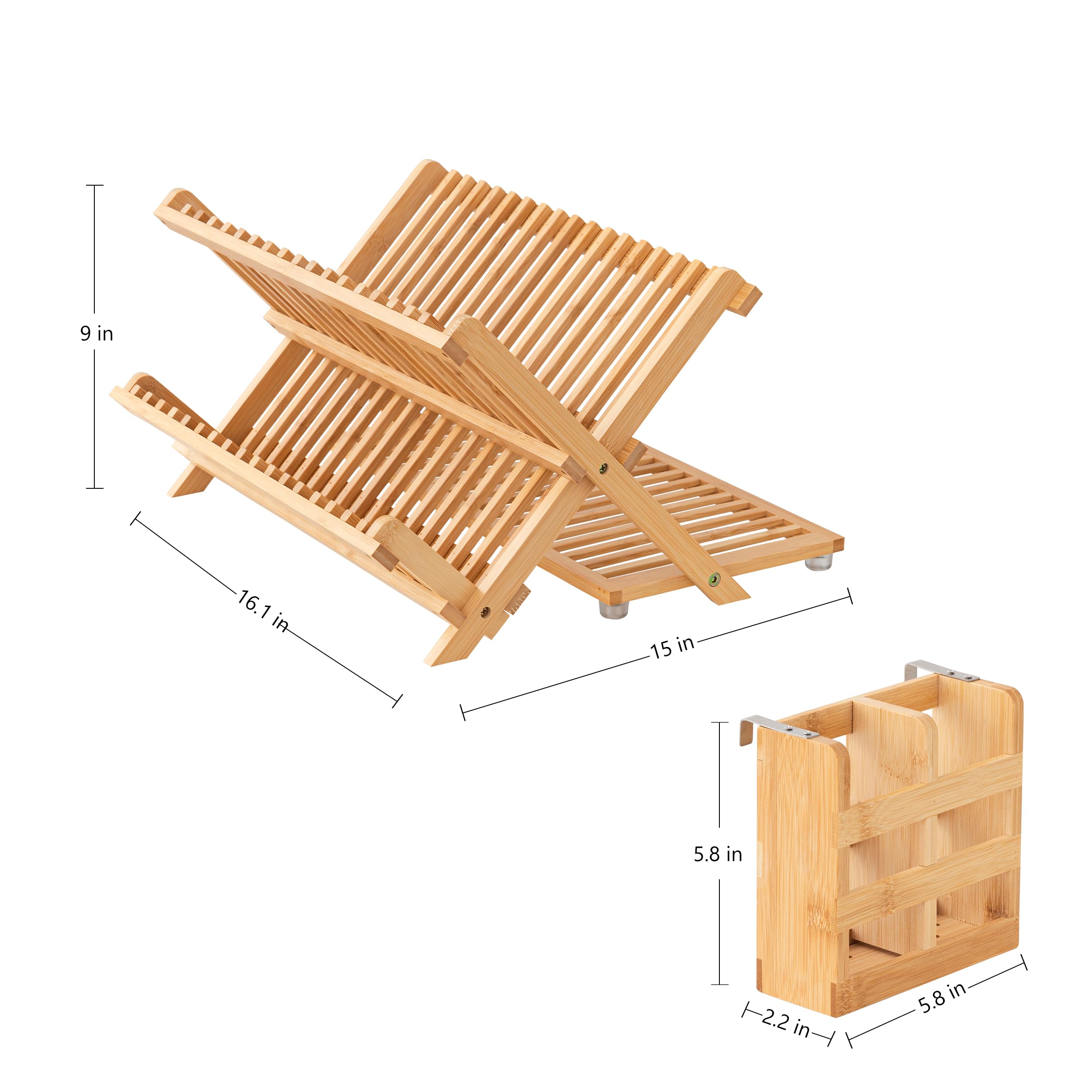 HBlife bamboo rack utensil holder keeps flatware organized and within reach.
