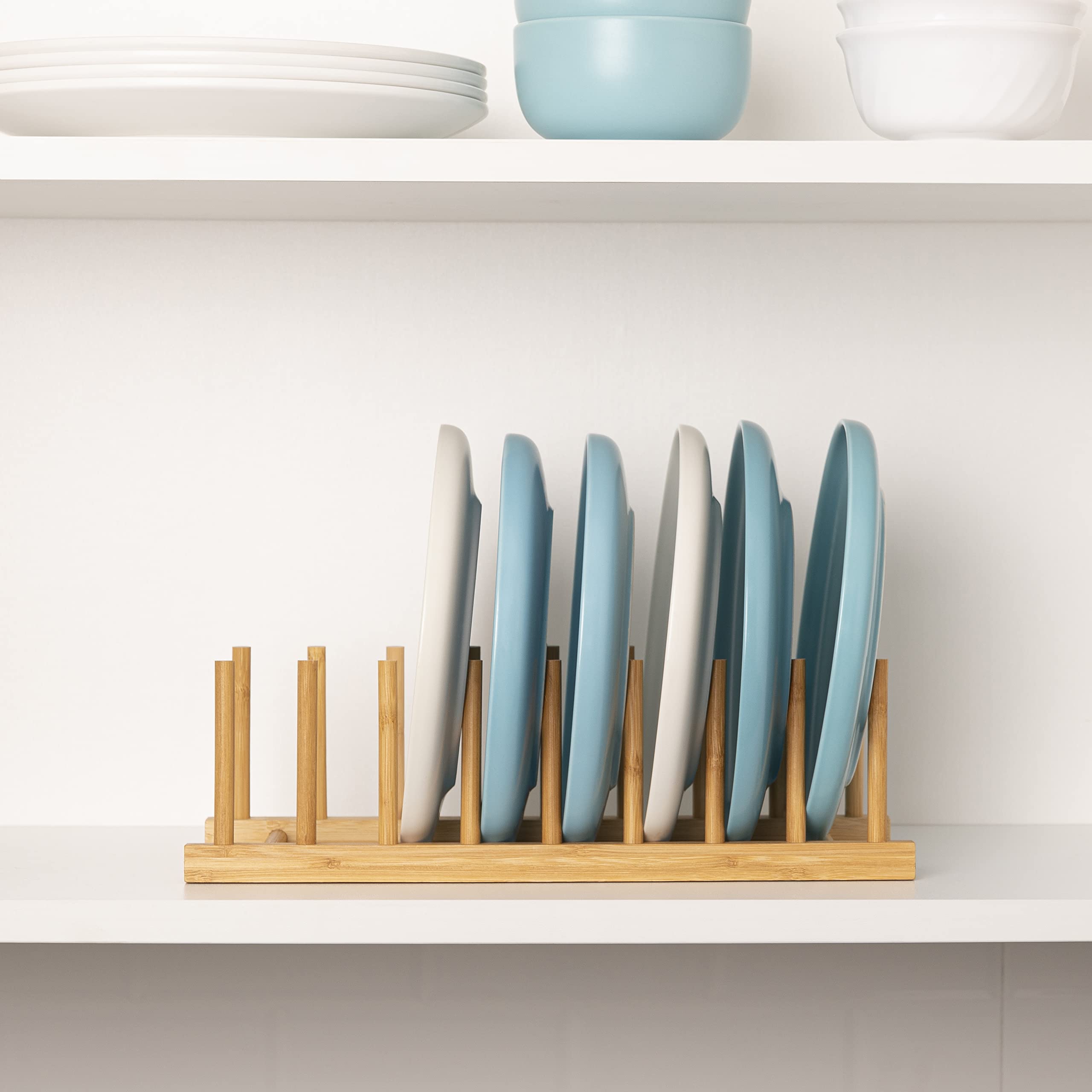 HBlife bamboo lid holder organizes lids efficiently