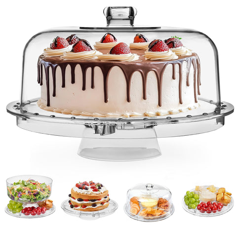 HBlife cake stand with acrylic dome showcases treats clearly for events.