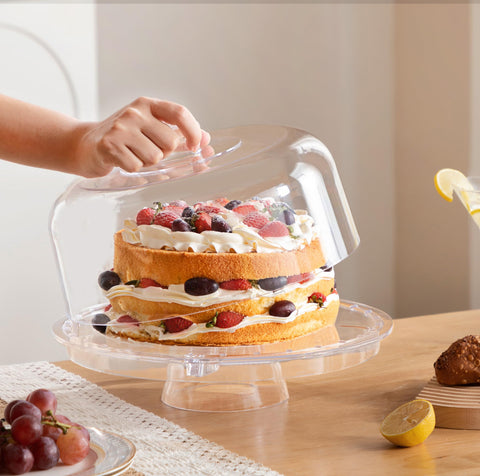 HBlife clear acrylic dessert tray highlights treats with elegance.