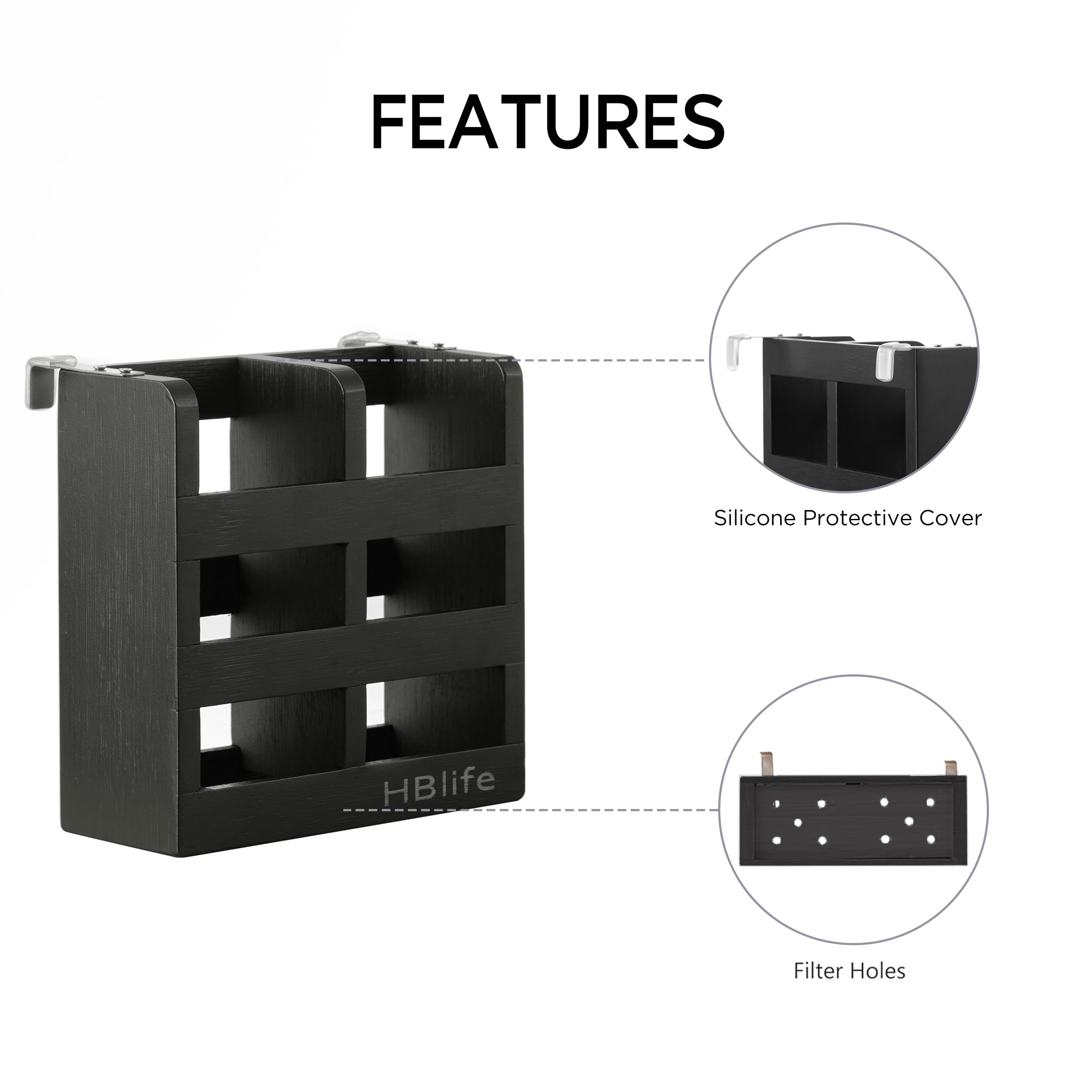 HBlife dish rack with black protective finish ready for daily use.