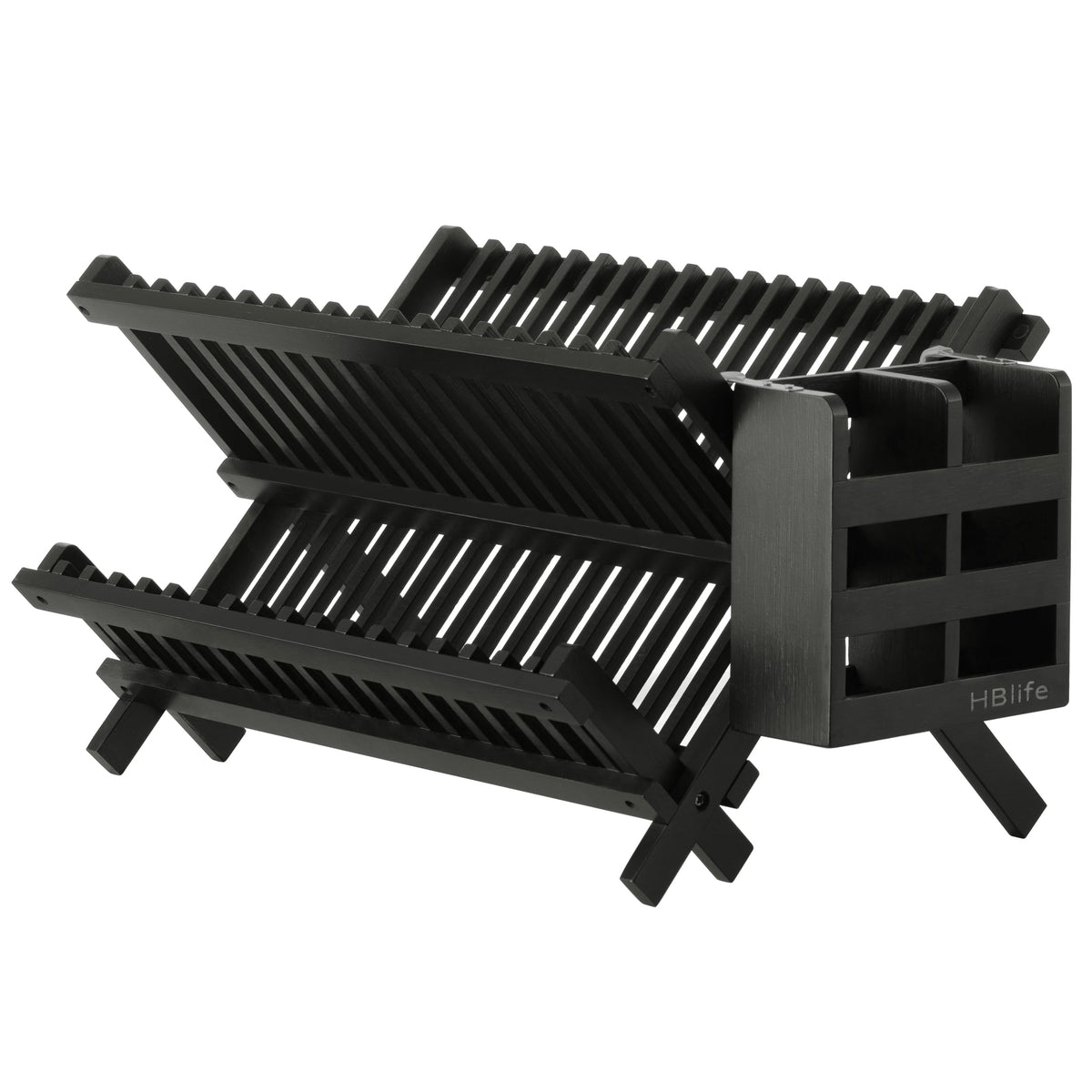 HBlife dish rack collapsible two-tier design for compact kitchens.