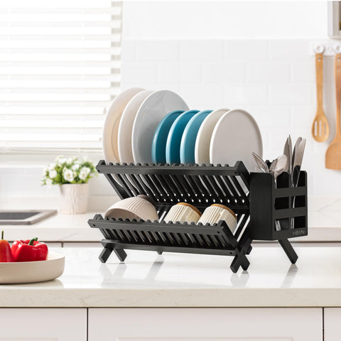 HBlife lower tier holding mugs and small dishes securely.