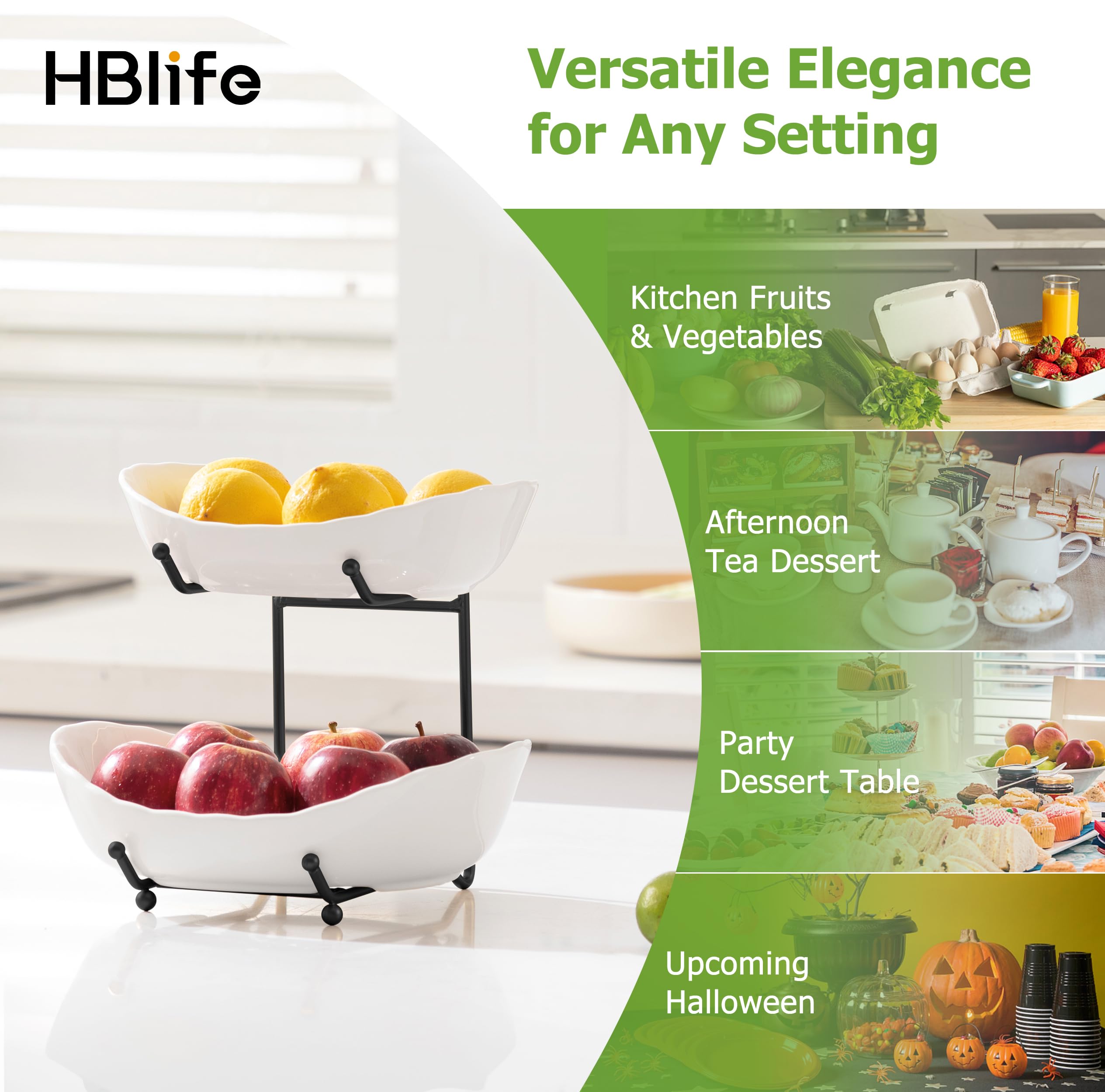 HBlife ready-to-use fruit stand arrives assembled for immediate use.