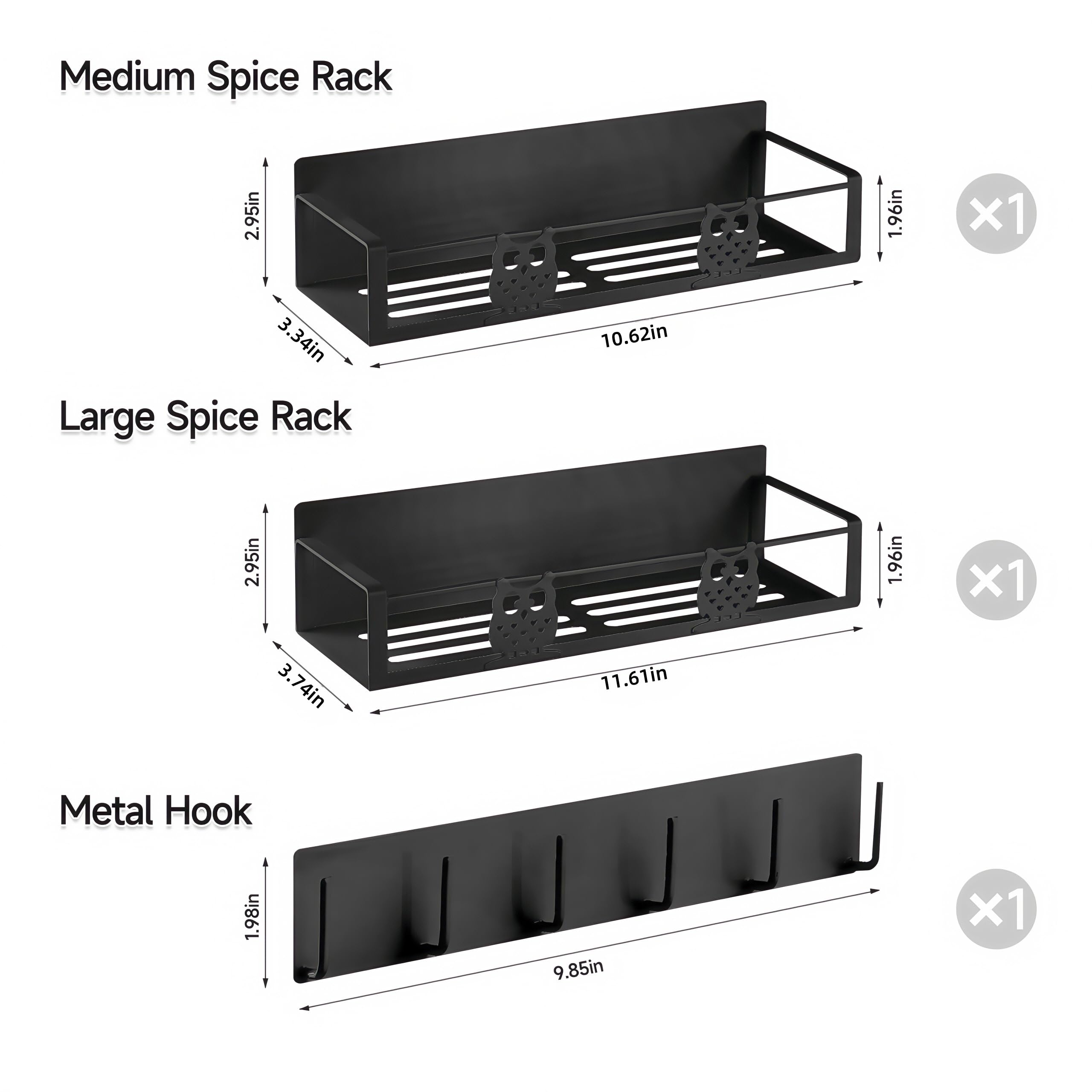 HCBaoXGui medium magnetic shelf keeps spices within easy reach.