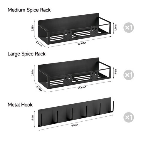 HCBaoXGui medium magnetic shelf keeps spices within easy reach.