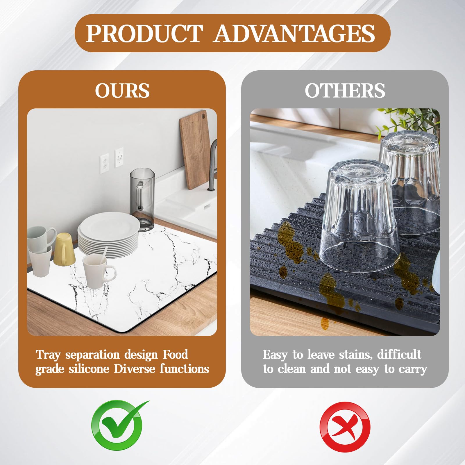 HCYDTOPU roll-up storage keeps countertops clutter-free when not in use