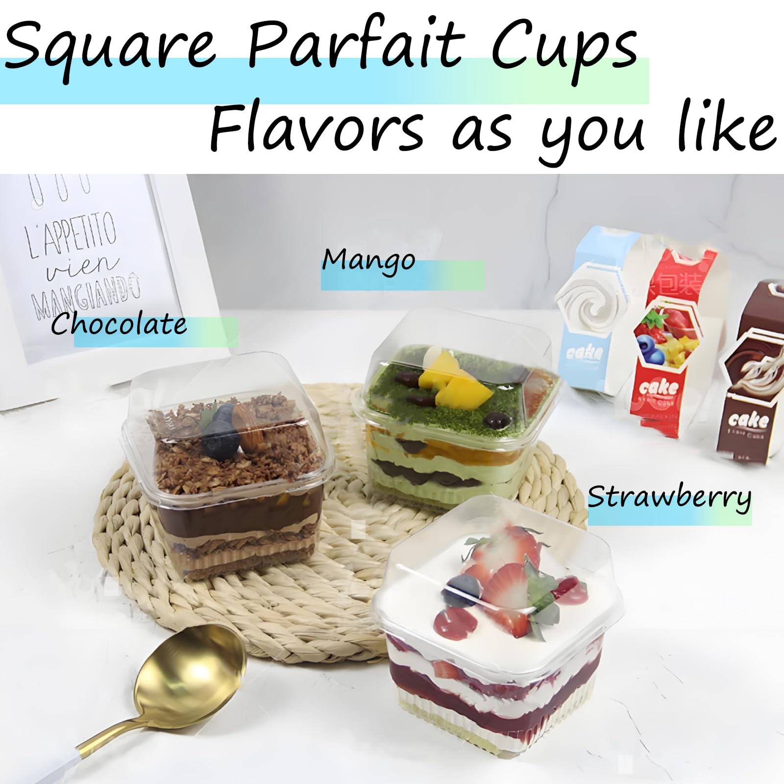 Hdagbnn versatile dessert cups suitable for ice cream, mousse, and fruit
