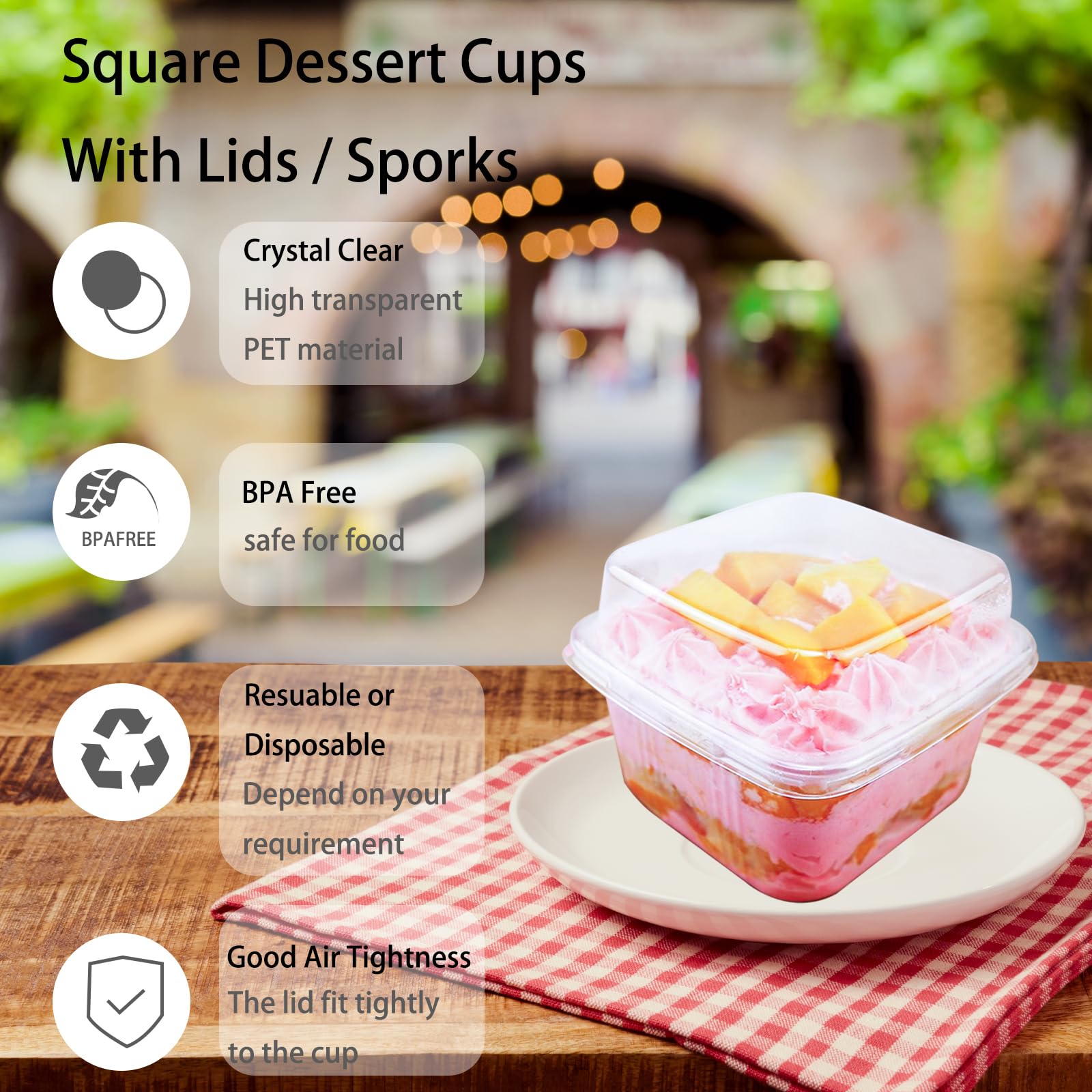 Hdagbnn square cups dimensions show 3.3in top and 2.2in height for portion control