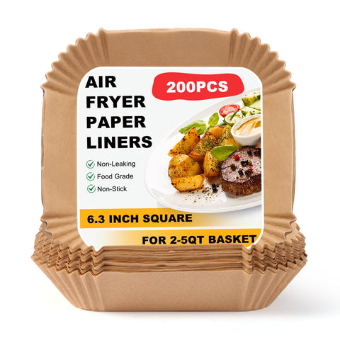 HDOET air fryer liners packaging highlights quick cleanup