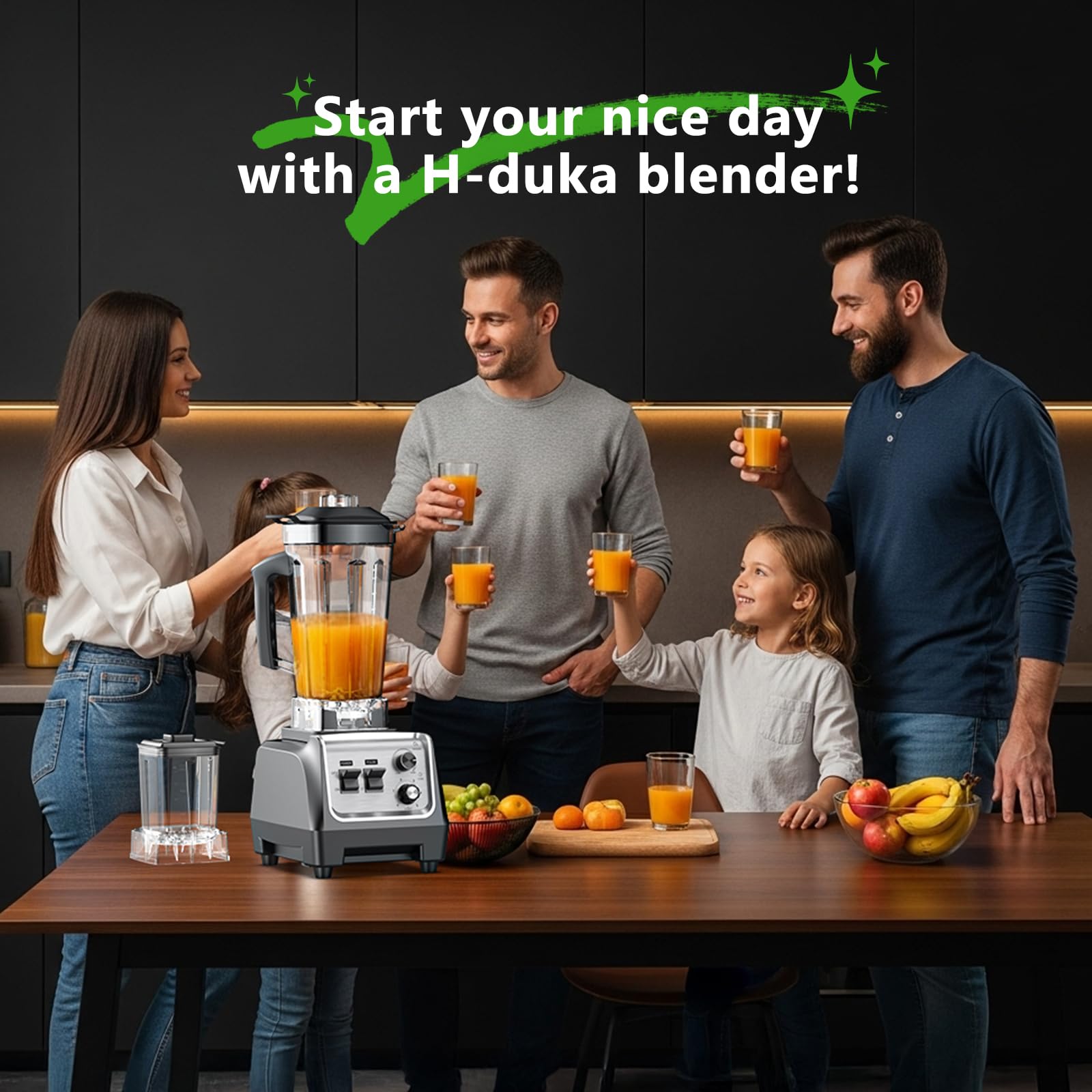 H-Duka dishwasher safe pitcher and lids simplify cleanup after busy mornings.