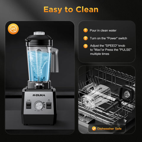 H-Duka Blender components are dishwasher safe for quick maintenance.