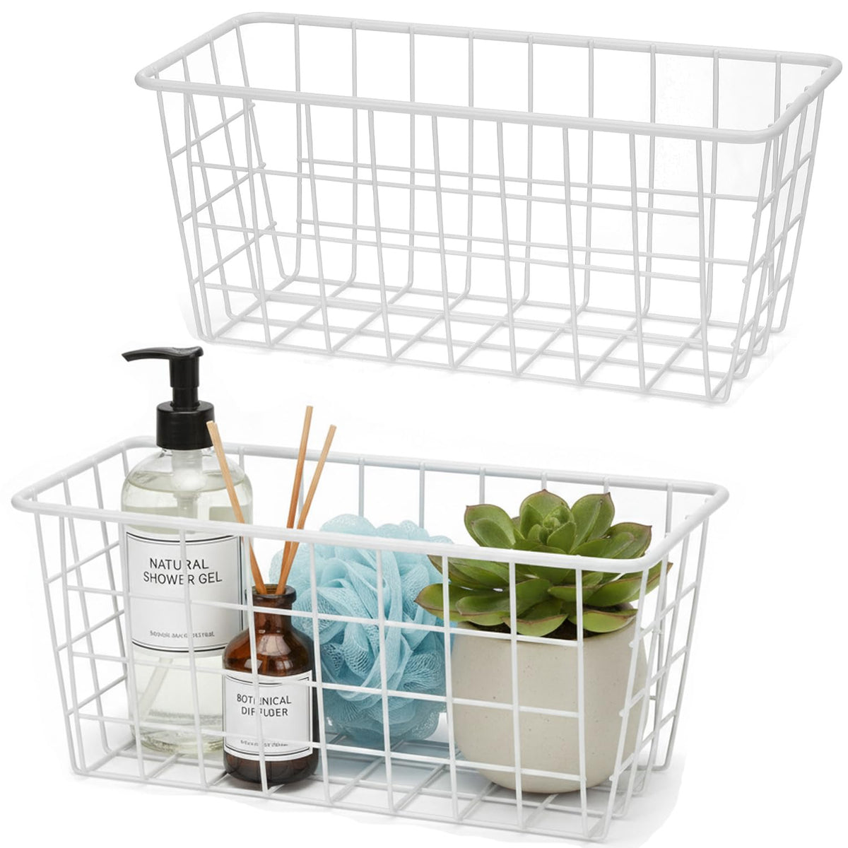 HDYOUDO hanging baskets on kitchen wall for organized pantry and easy visibility.